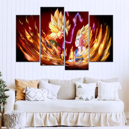 Dragon Ball Wall Art - DR5062 - Goku & Vegeta - Super Saiyan - Dragon Ball Z - Dragon Ball Poster - Dragon Ball Canvas