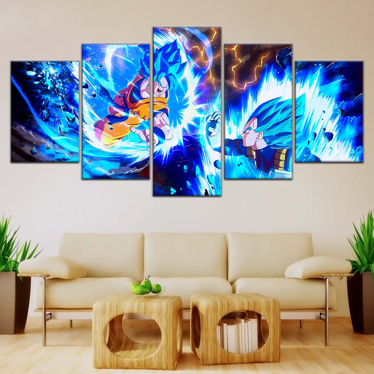 Dragon Ball Wall Art - DR5064 - Goku & Vegeta - Super Saiyan Blue - Dragon Ball Super - Dragon Ball Poster - Dragon Ball Canvas