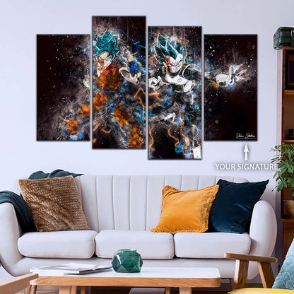 Dragon Ball Wall Art - DR5065 - Goku & Vegeta - Super Saiyan Blue - Dragon Ball Super - Dragon Ball Poster - Dragon Ball Canvas