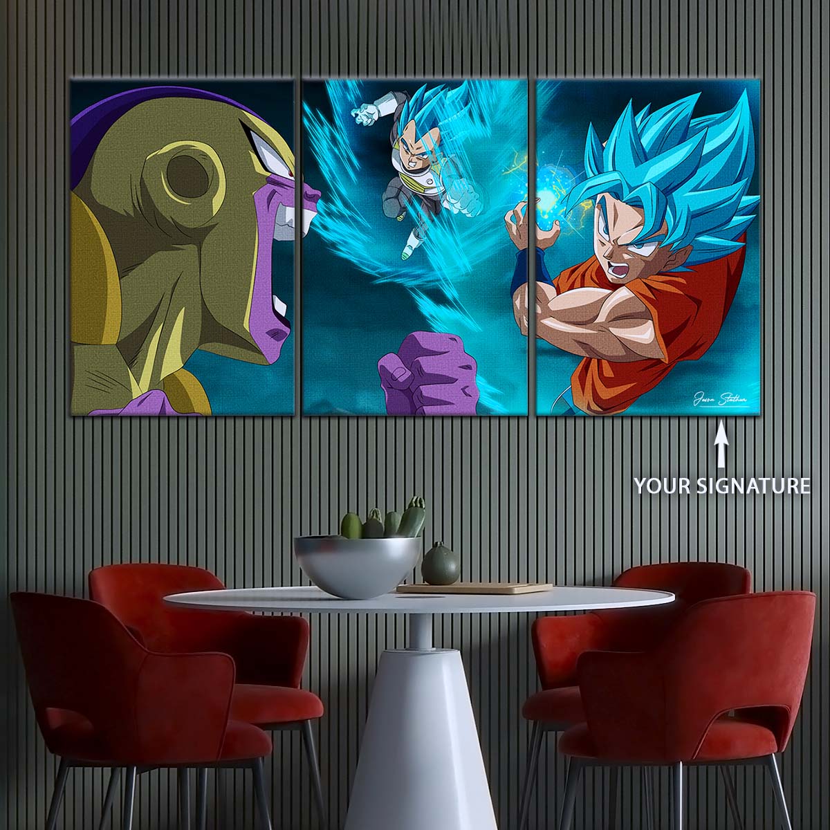 Dragon Ball Wall Art - DR5066 - Goku & Vegeta vs Golden Frieza Showdown - Dragon Ball Super - Dragon Ball Poster - Dragon Ball Canvas