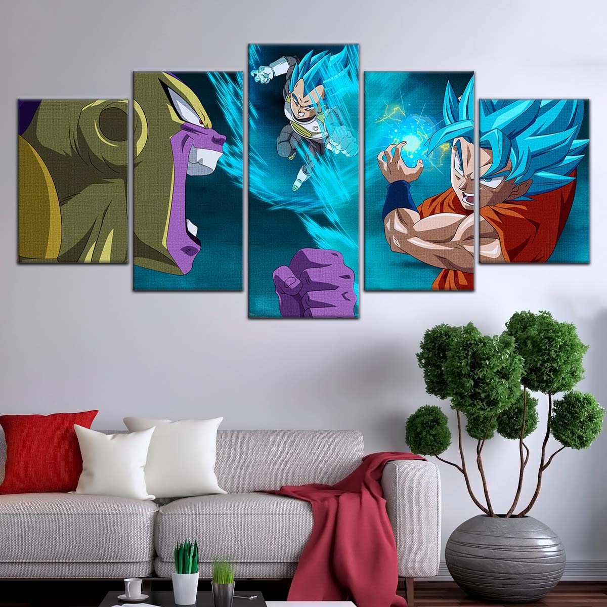 Dragon Ball Wall Art - DR5066 - Goku & Vegeta vs Golden Frieza Showdown - Dragon Ball Super - Dragon Ball Poster - Dragon Ball Canvas