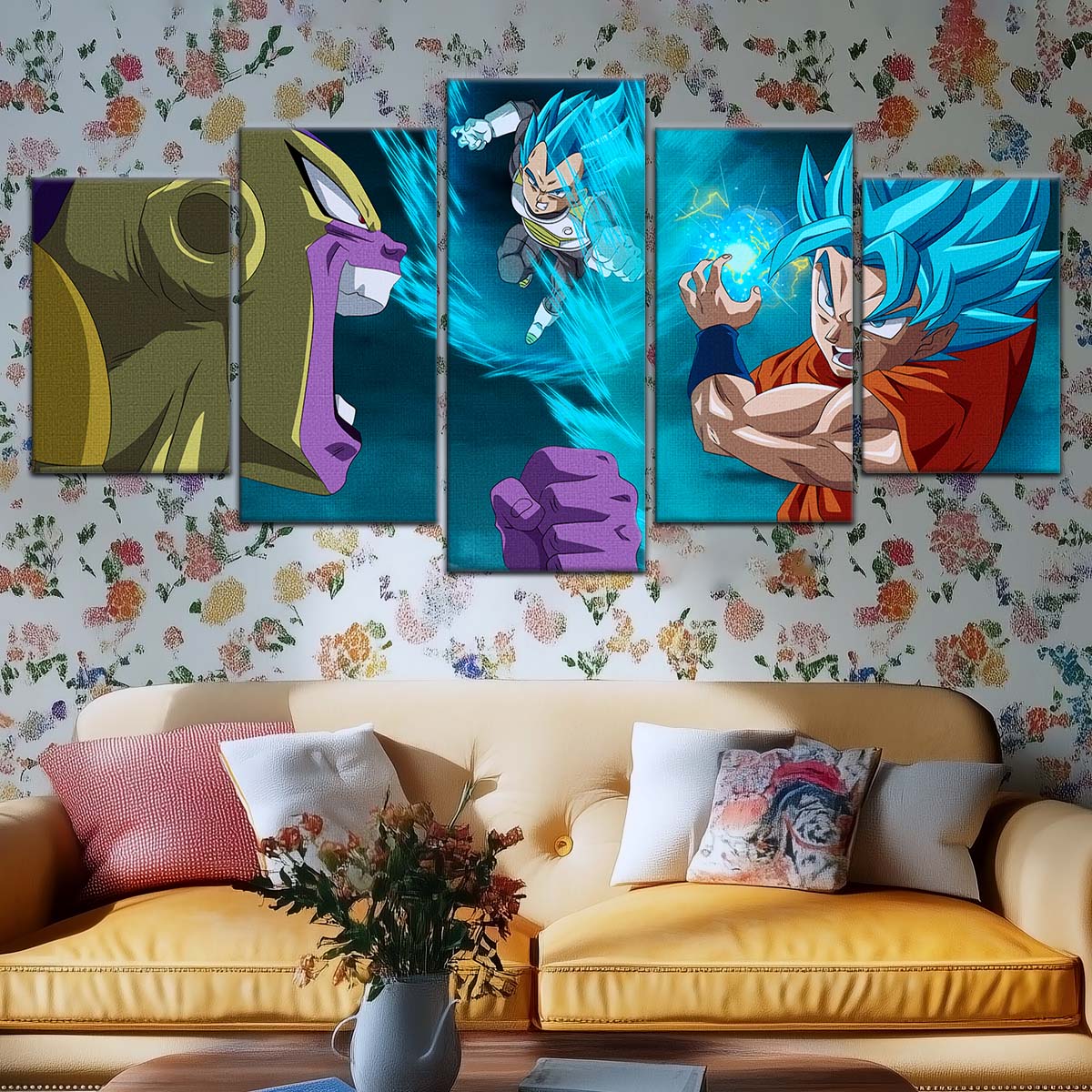 Dragon Ball Wall Art - DR5066 - Goku & Vegeta vs Golden Frieza Showdown - Dragon Ball Super - Dragon Ball Poster - Dragon Ball Canvas