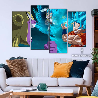 Dragon Ball Wall Art - DR5066 - Goku & Vegeta vs Golden Frieza Showdown - Dragon Ball Super - Dragon Ball Poster - Dragon Ball Canvas