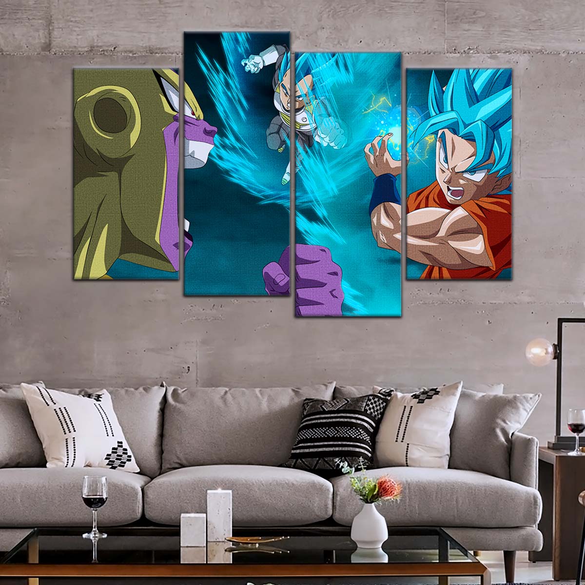 Dragon Ball Wall Art - DR5066 - Goku & Vegeta vs Golden Frieza Showdown - Dragon Ball Super - Dragon Ball Poster - Dragon Ball Canvas