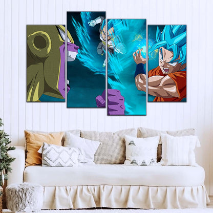 Dragon Ball Wall Art - DR5066 - Goku & Vegeta vs Golden Frieza Showdown - Dragon Ball Super - Dragon Ball Poster - Dragon Ball Canvas