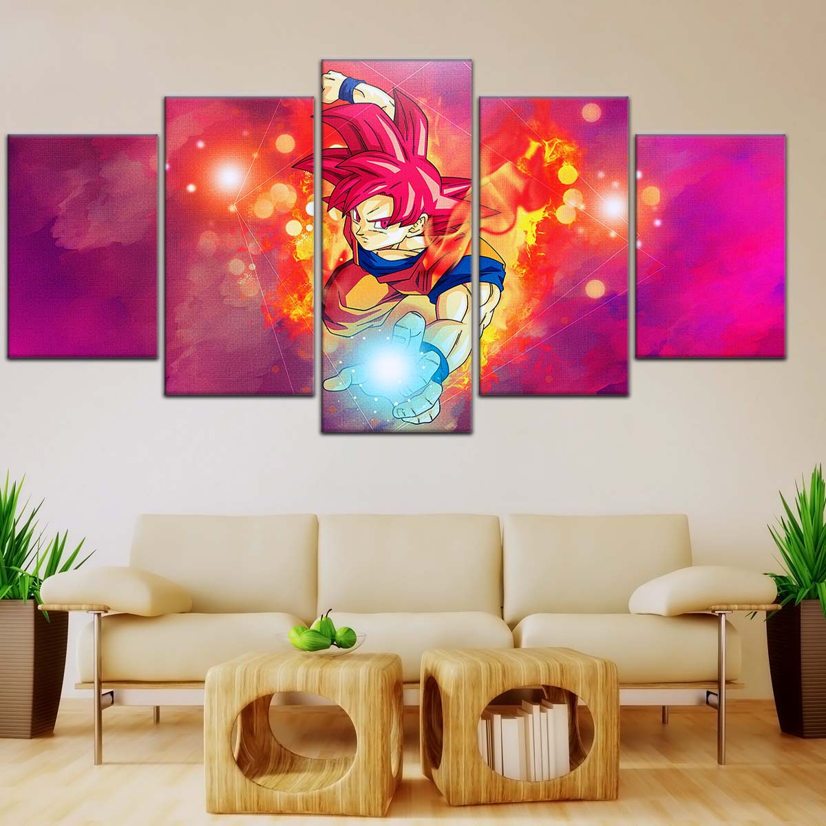 Dragon Ball Wall Art - DR5081 - Goku's Fiery Super Saiyan God - Dragon Ball Super - Dragon Ball Poster - Dragon Ball Canvas