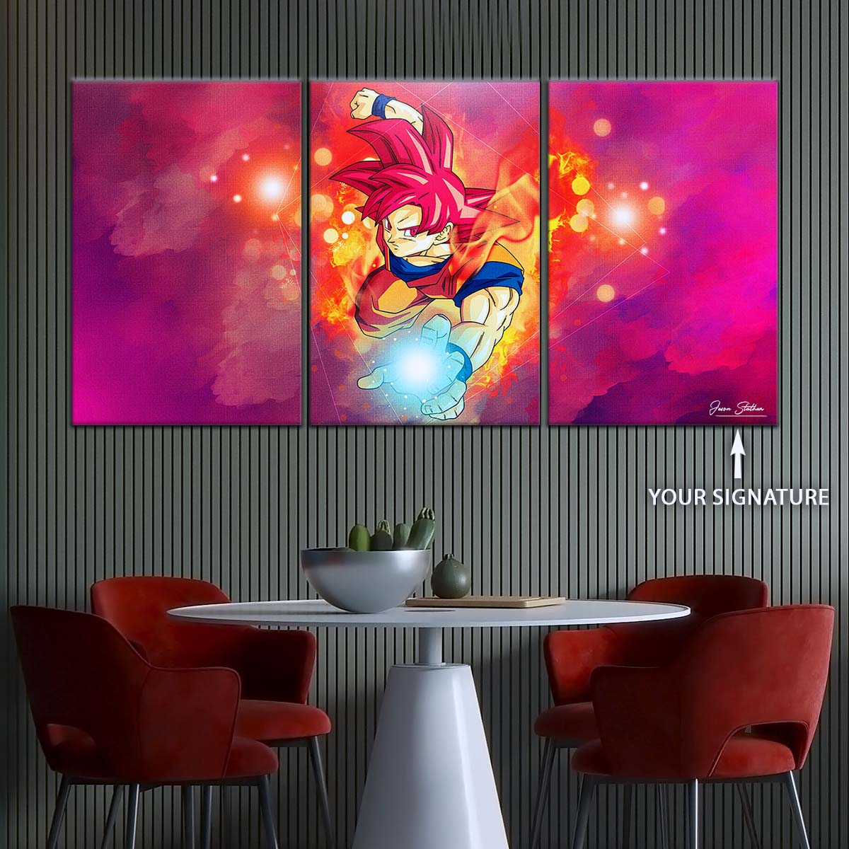 Dragon Ball Wall Art - DR5081 - Goku's Fiery Super Saiyan God - Dragon Ball Super - Dragon Ball Poster - Dragon Ball Canvas
