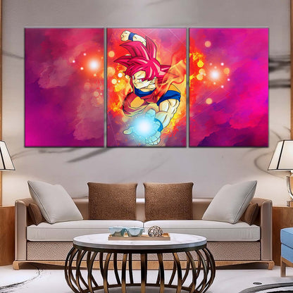 Dragon Ball Wall Art - DR5081 - Goku's Fiery Super Saiyan God - Dragon Ball Super - Dragon Ball Poster - Dragon Ball Canvas