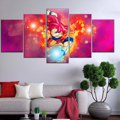 Dragon Ball Wall Art - DR5081 - Goku's Fiery Super Saiyan God - Dragon Ball Super - Dragon Ball Poster - Dragon Ball Canvas