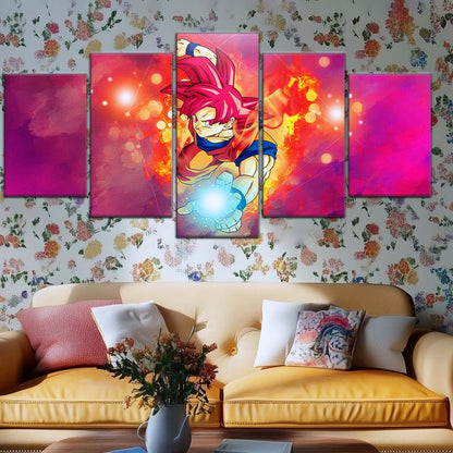 Dragon Ball Wall Art - DR5081 - Goku's Fiery Super Saiyan God - Dragon Ball Super - Dragon Ball Poster - Dragon Ball Canvas