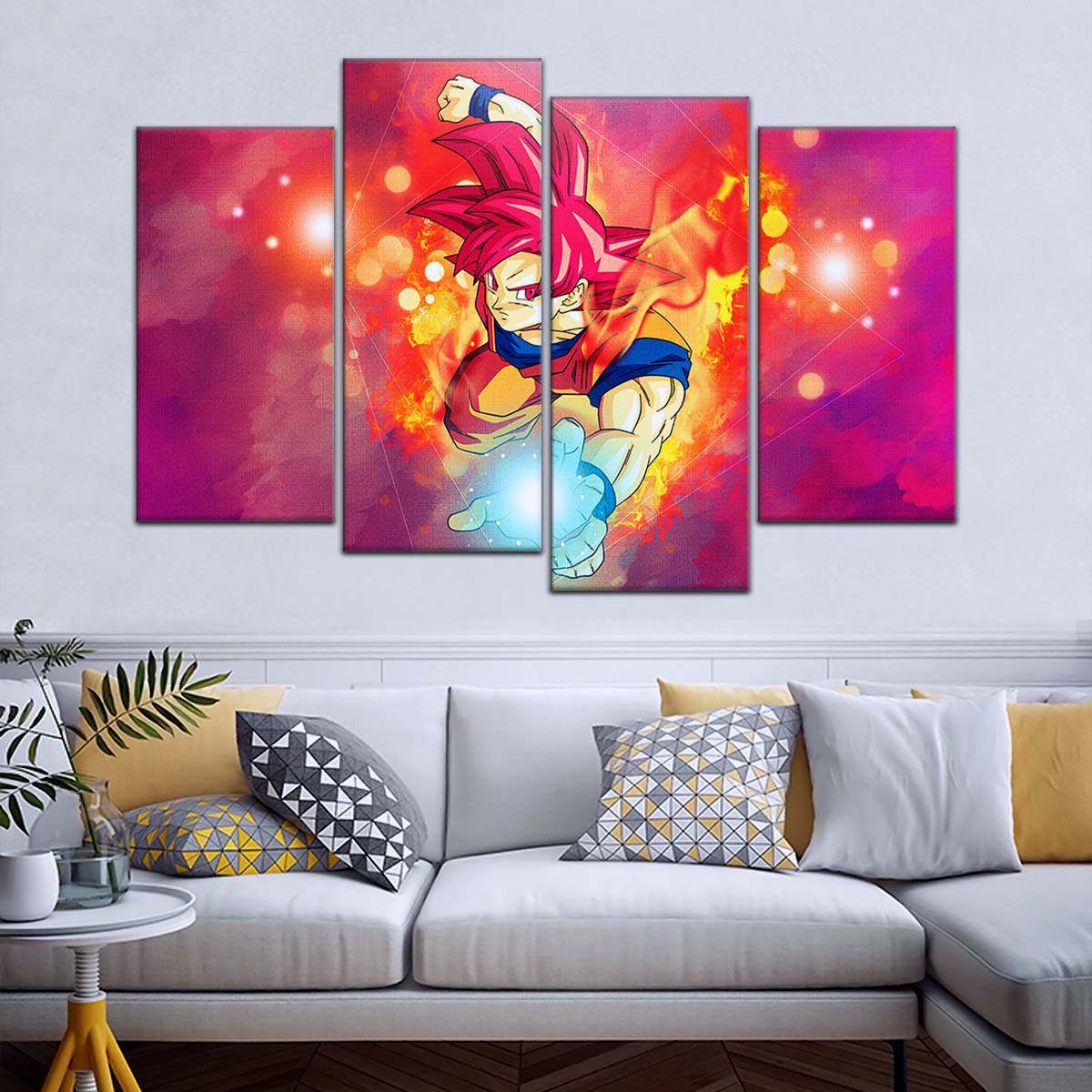 Dragon Ball Wall Art - DR5081 - Goku's Fiery Super Saiyan God - Dragon Ball Super - Dragon Ball Poster - Dragon Ball Canvas