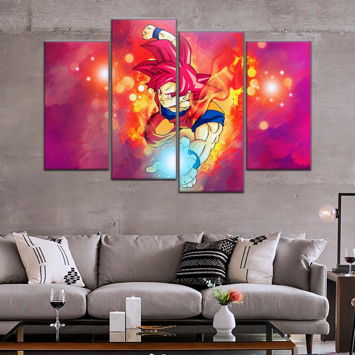 Dragon Ball Wall Art - DR5081 - Goku's Fiery Super Saiyan God - Dragon Ball Super - Dragon Ball Poster - Dragon Ball Canvas