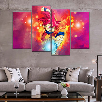 Dragon Ball Wall Art - DR5081 - Goku's Fiery Super Saiyan God - Dragon Ball Super - Dragon Ball Poster - Dragon Ball Canvas