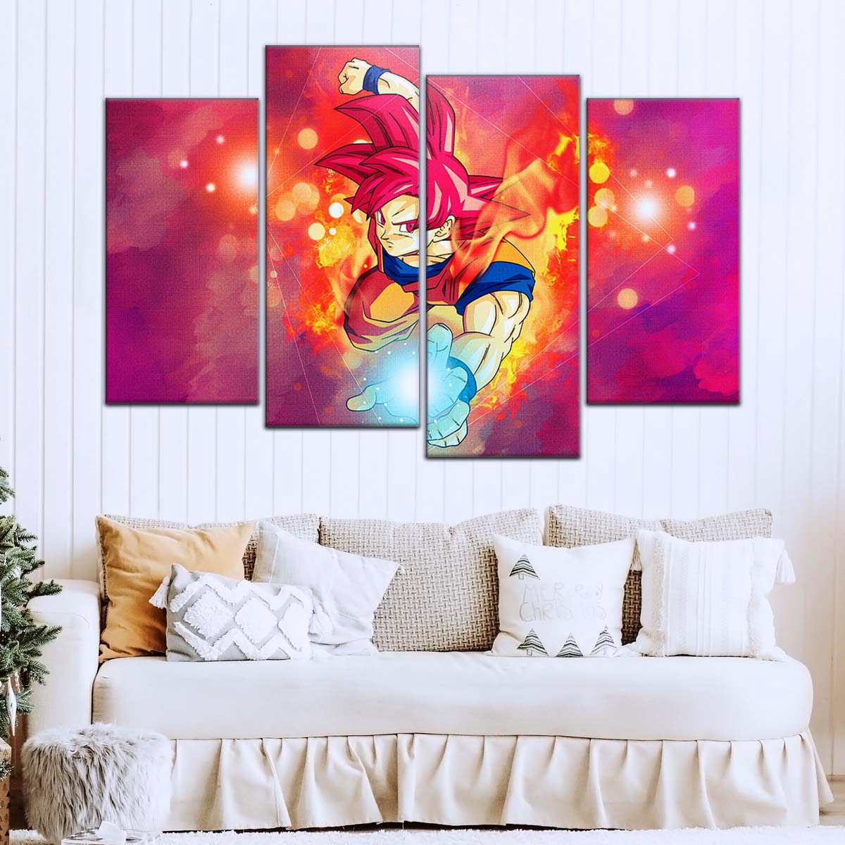 Dragon Ball Wall Art - DR5081 - Goku's Fiery Super Saiyan God - Dragon Ball Super - Dragon Ball Poster - Dragon Ball Canvas