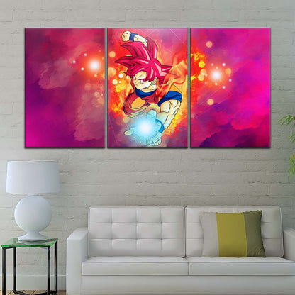 Dragon Ball Wall Art - DR5081 - Goku's Fiery Super Saiyan God - Dragon Ball Super - Dragon Ball Poster - Dragon Ball Canvas