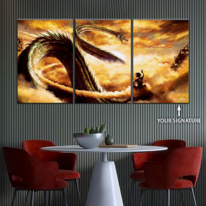 Dragon Ball Wall Art - DR5104 - Shenron and Goku - Dragon Ball Z - Dragon Ball Poster - Dragon Ball Canvas
