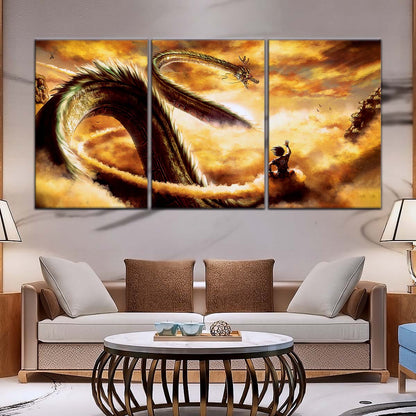 Dragon Ball Wall Art - DR5104 - Shenron and Goku - Dragon Ball Z - Dragon Ball Poster - Dragon Ball Canvas