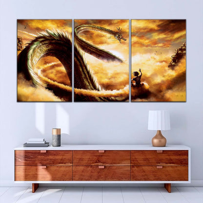 Dragon Ball Wall Art - DR5104 - Shenron and Goku - Dragon Ball Z - Dragon Ball Poster - Dragon Ball Canvas