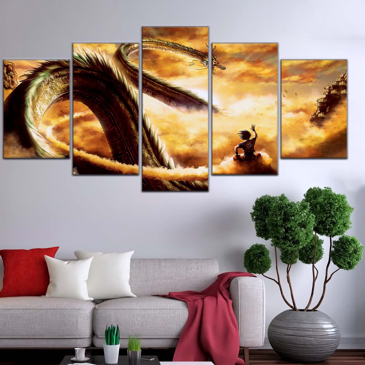 Dragon Ball Wall Art - DR5104 - Shenron and Goku - Dragon Ball Z - Dragon Ball Poster - Dragon Ball Canvas