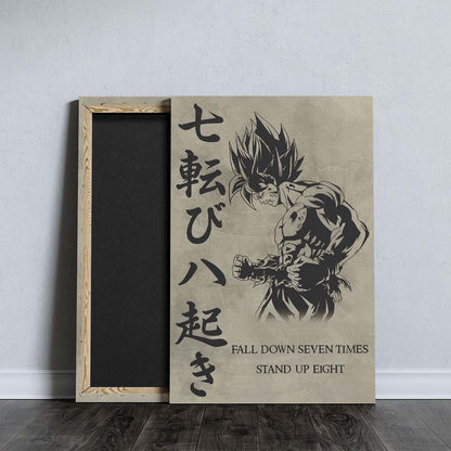Dragon Ball Wall Art - Dragon Ball Poster - Dragon Ball Canvas - Fall Down Seven Times Stand Up Eight - Goku - DR011 - Vertical Poster - Vertical Canvas