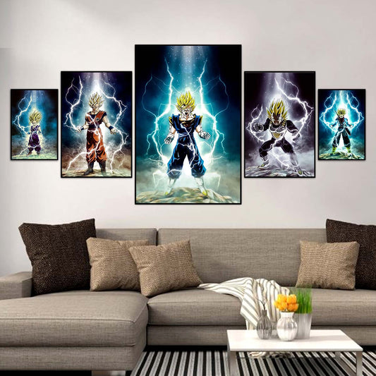 Dragon Ball Wall Art - Dragon Ball Poster - Dragon Ball Canvas - Goku - Vegeta - Vegeto - Gohan - Trunks - Vertical Poster - Vertical Canvas
