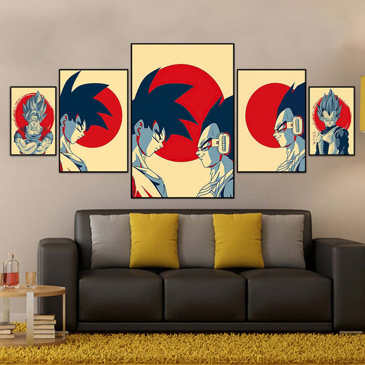 Dragon Ball Wall Art - Dragon Ball Poster - Dragon Ball Canvas - Goku - Vegeta - Vertical Poster - Vertical Canvas