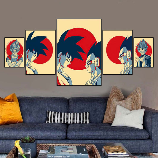 Dragon Ball Wall Art - Dragon Ball Poster - Dragon Ball Canvas - Goku - Vegeta - Vertical Poster - Vertical Canvas