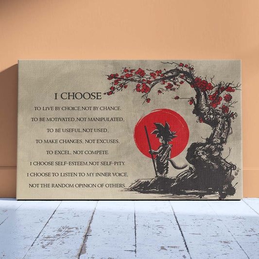 Dragon Ball Wall Art - Dragon Ball Poster - Dragon Ball Canvas - I Choose - Goku - DR024 - Horizontal Canvas - Horizontal Poster
