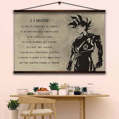 Dragon Ball Wall Art - Dragon Ball Poster - Dragon Ball Canvas - I Choose - Goku - DR031 - Horizontal Canvas - Horizontal Poster