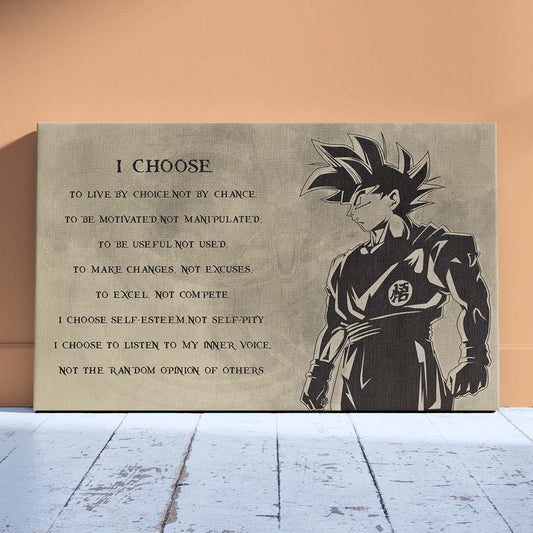 Dragon Ball Wall Art - Dragon Ball Poster - Dragon Ball Canvas - I Choose - Goku - DR031 - Horizontal Canvas - Horizontal Poster