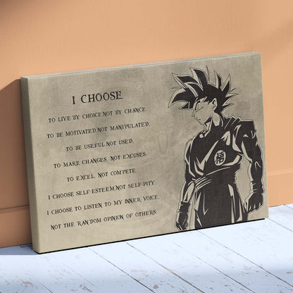 Dragon Ball Wall Art - Dragon Ball Poster - Dragon Ball Canvas - I Choose - Goku - DR031 - Horizontal Canvas - Horizontal Poster