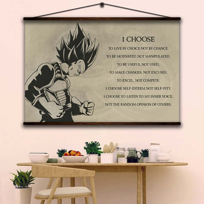 Dragon Ball Wall Art - Dragon Ball Poster - Dragon Ball Canvas - I Choose - Vegeta - DR034 - Horizontal Canvas - Horizontal Poster
