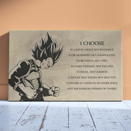 Dragon Ball Wall Art - Dragon Ball Poster - Dragon Ball Canvas - I Choose - Vegeta - DR034 - Horizontal Canvas - Horizontal Poster