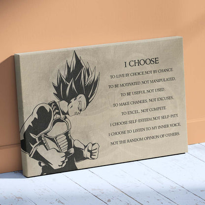 Dragon Ball Wall Art - Dragon Ball Poster - Dragon Ball Canvas - I Choose - Vegeta - DR034 - Horizontal Canvas - Horizontal Poster