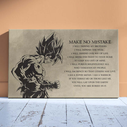 Dragon Ball Wall Art - Dragon Ball Poster - Dragon Ball Canvas - Make No Mistake - Goku - DR027 - Horizontal Canvas - Horizontal Poster