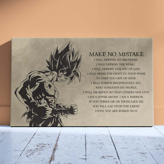 Dragon Ball Wall Art - Dragon Ball Poster - Dragon Ball Canvas - Make No Mistake - Goku - DR027 - Horizontal Canvas - Horizontal Poster