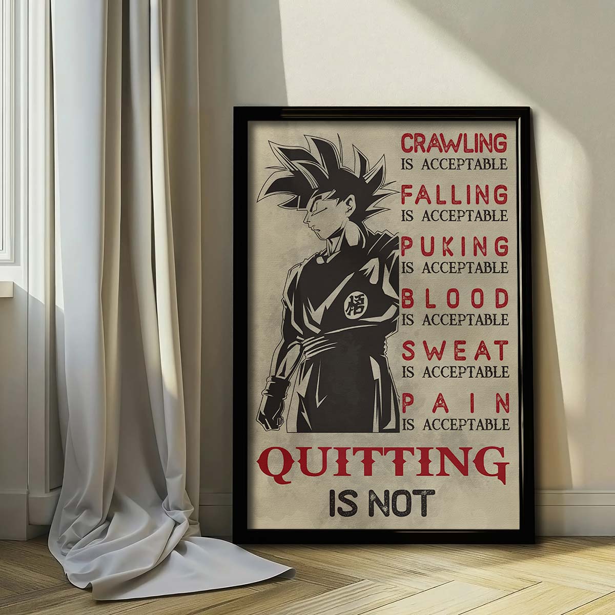 Dragon Ball Wall Art - Dragon Ball Poster - Dragon Ball Canvas - Quitting Is Not - Goku - DR055 - Vertical Poster - Vertical Canvas