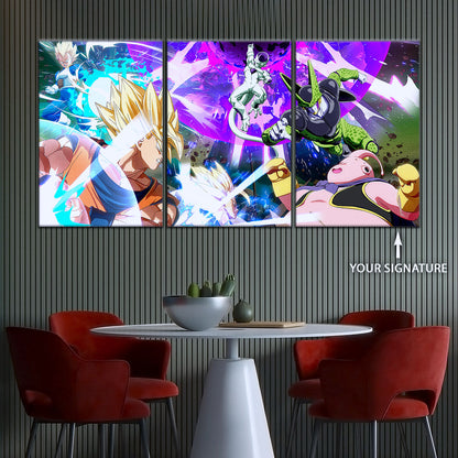 Dragon Ball Canvas Wall Art - DR5059 - Goku Vegeta vs Frieza Cell Majin Buu