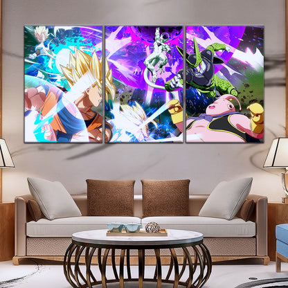 Dragon Ball Canvas Wall Art - DR5059 - Goku Vegeta vs Frieza Cell Majin Buu