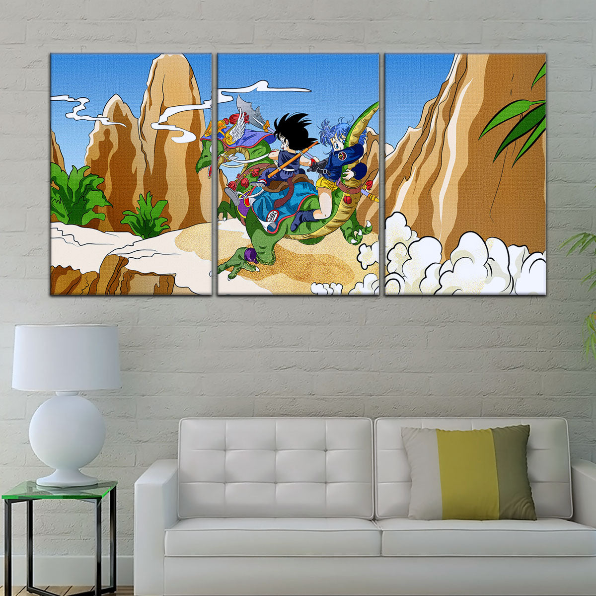 Dragon Ball Canvas Wall Art - DR5067 - Goku and Bulma Riding Dragon