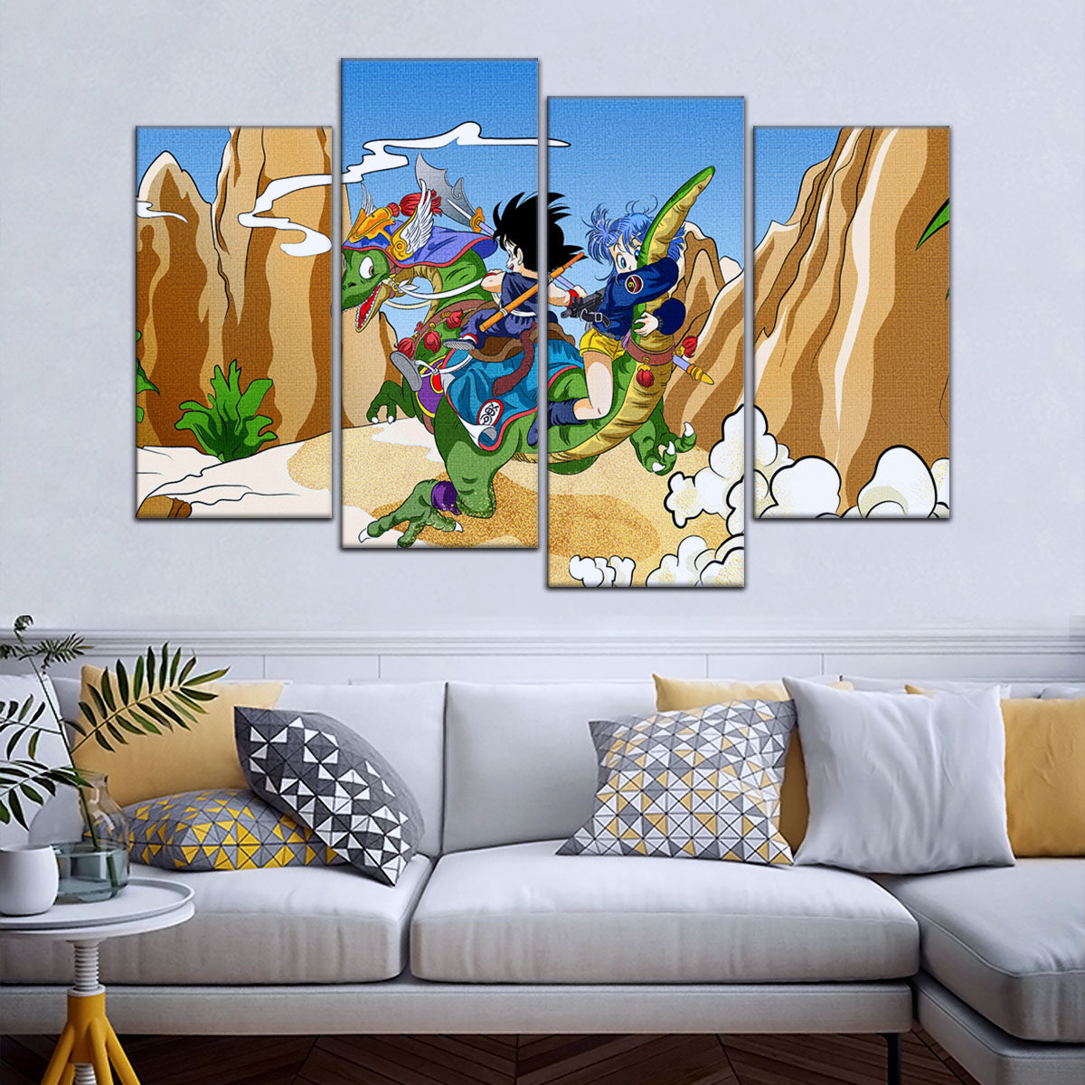 Dragon Ball Canvas Wall Art - DR5067 - Goku and Bulma Riding Dragon