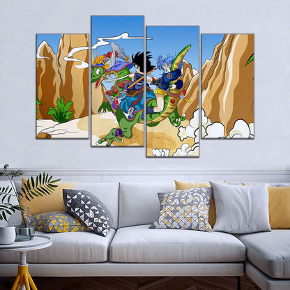 Dragon Ball Canvas Wall Art - DR5067 - Goku and Bulma Riding Dragon