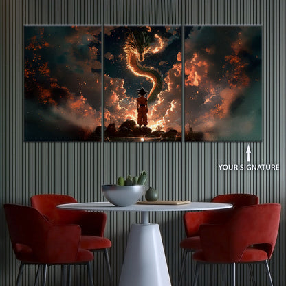 Dragon Ball Canvas Wall Art - DR5069 - Goku and Shenron