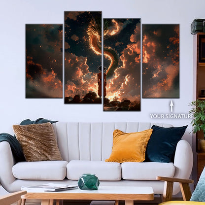 Dragon Ball Canvas Wall Art - DR5069 - Goku and Shenron