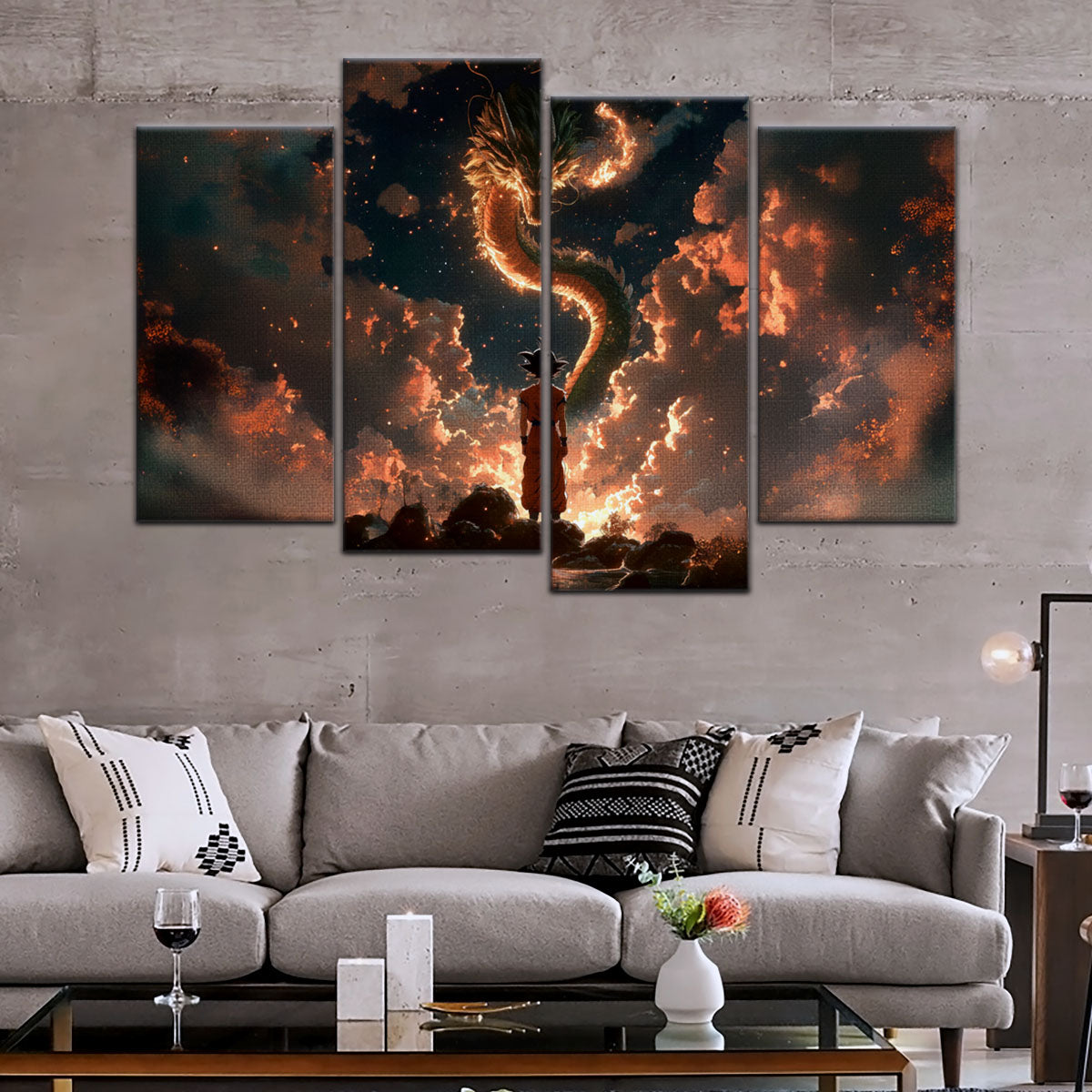 Dragon Ball Canvas Wall Art - DR5069 - Goku and Shenron