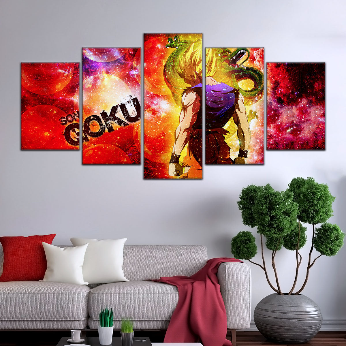 Dragon Ball Canvas Wall Art - DR5070 - Super Saiyan Goku - Shenron