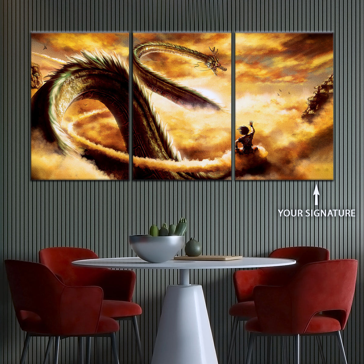 Dragon Ball Canvas Wall Art - DR5104 - Goku and Shenron