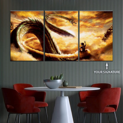 Dragon Ball Canvas Wall Art - DR5104 - Goku and Shenron