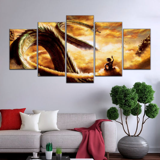 Dragon Ball Canvas Wall Art - DR5104 - Goku and Shenron