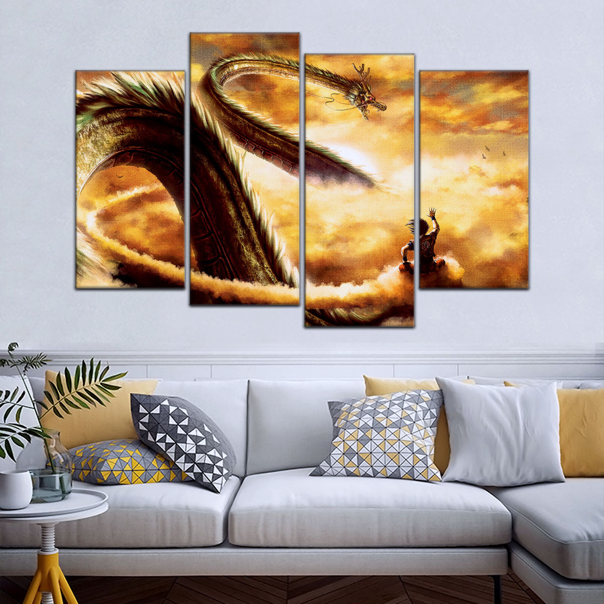 Dragon Ball Canvas Wall Art - DR5104 - Goku and Shenron